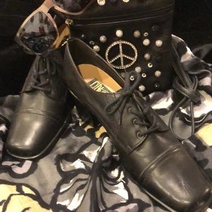 NWOT Black Leather Booties